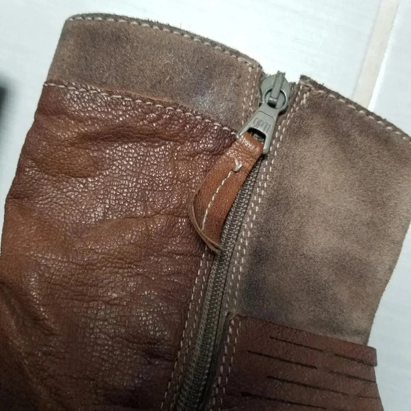 MJUS Brown Suede Leather Strappy Ankle Boots - Picture 12 of 16